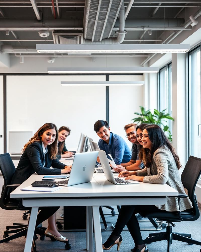 Legacy Solutions New Jersey team collaborating at desks in the Jersey City office