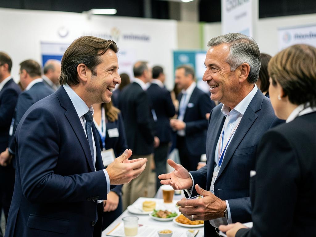 Brand representatives speaking with people at a live event